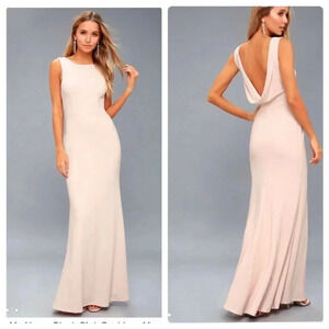 NWT Lulus Call My Name Blush Pink Backless Scoop Maxi Dress Sz XS
